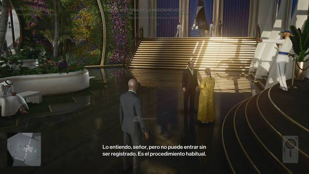 Hitman 3 - Ave de presa: Zana Kazem en el recibidor