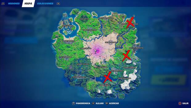 Fortnite - Ubicación de la isla de Albercas Adormecidas, Lago Canoa y Acumulaciones Airadas
