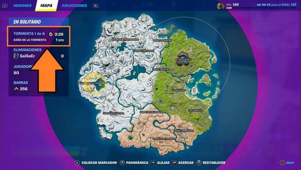 Fortnite - La Tormenta: fase y daño de la Tormenta