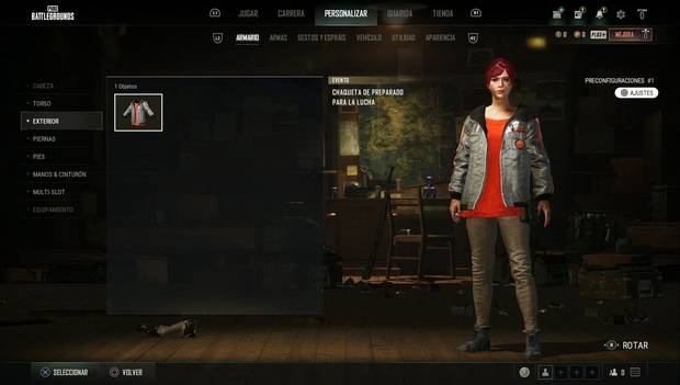 PUBG - Personalización de personaje: armario de personalización
