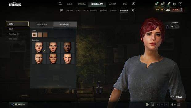 PUBG - Personalización de personaje: personalización de apariencia
