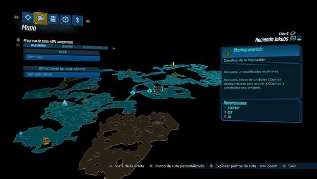 Borderlands 3 - Claptrap averiado en el pantano de la Hacienda Jakobs