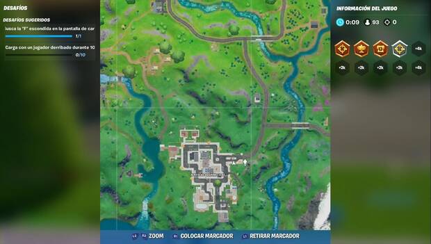 Fortnite Battle Royale - Ubicación de la F de Fortnite