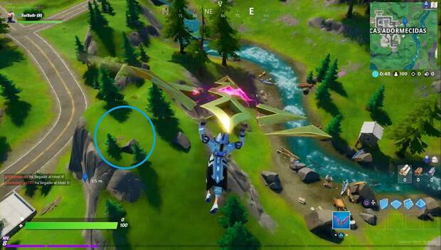 Fortnite Battle Royale - Ubicación de la F de Fortnite cerca de Albercas Adormecidas
