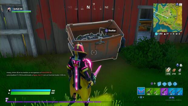 Fortnite Battle Royale - Contenedor de basura donde esconderte