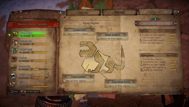 Monster Hunter World - Gran Jagras: recompensas de rango alto