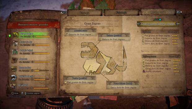 Monster Hunter World - Gran Jagras: recompensas de rango maestro