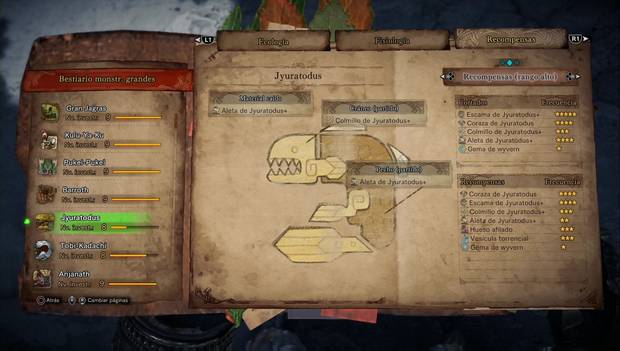 Monster Hunter World - Jyuratodus: recompensas de rango alto