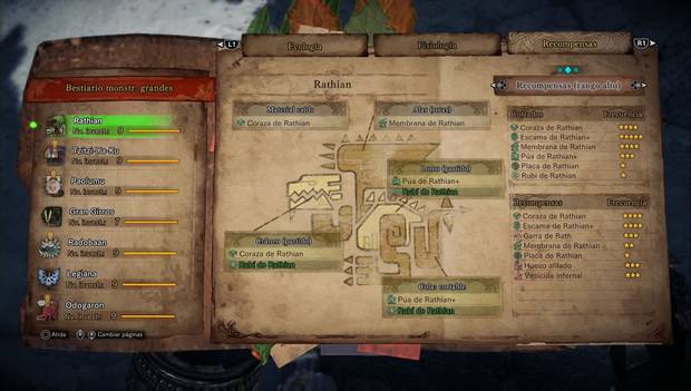 Monster Hunter World - Rathian: recompensas de rango alto
