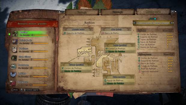 Monster Hunter World - Rathian: recompensas de rango maestro