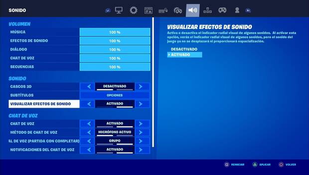 Fortnite Battle Royale - Visualizar efectos de sonido