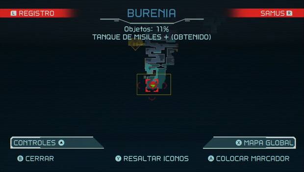 Metroid Dread - Tanques de misiles: ubicación del duodécimo tanque de misiles en Burenia, mapa