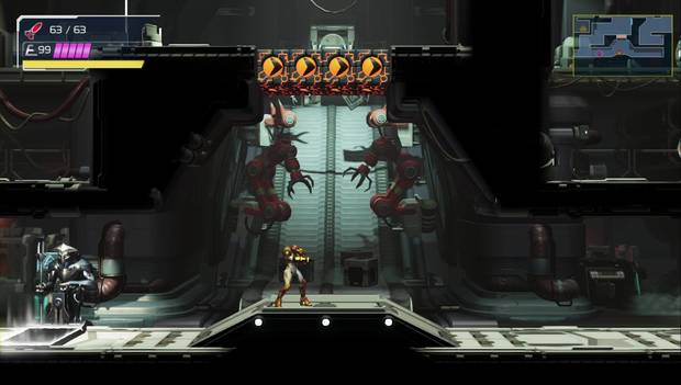 Metroid Dread - La Aceleración: punto desde el que subir al teleportal amarillo