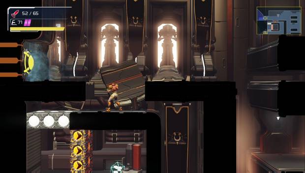 Metroid Dread - Ferenia: hueco para llegar a la siguiente puerta