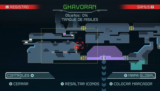 Metroid Dread - Tanques de misiles: ubicación del décimo cuarto tanque de misiles en Ghavoran, mapa