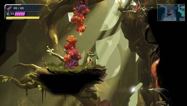 Metroid Dread - El Impulso giratorio: camino a la salida superior izquierda