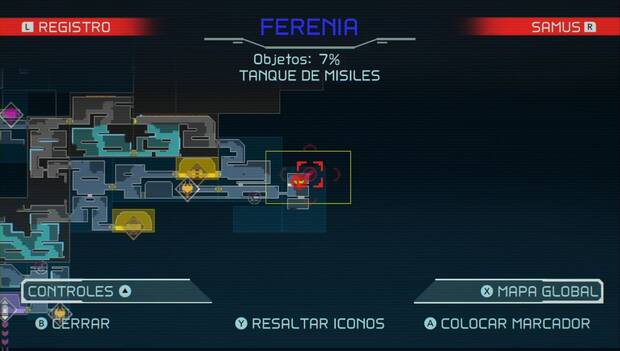 Metroid Dread - Tanques de misiles: ubicación del décimo séptimo tanque de misiles en Ferenia, mapa