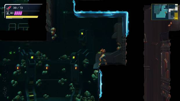 Metroid Dread - El Salto espacial: punto desde el que saltar estando bajo el agua