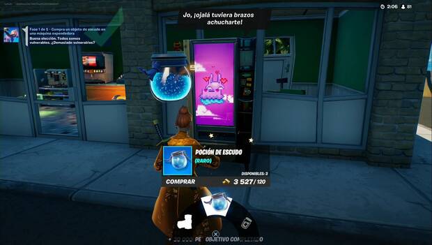 Fortnite - Misiones de Desastrosa: pociones de escudo en una Curatronic