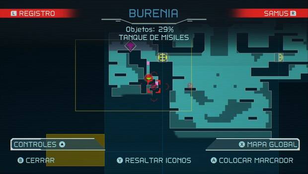 Metroid Dread - Tanques de misiles: ubicación del décimo octavo tanque de misiles en Burenia, mapa