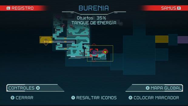 Metroid Dread - Tanques de energía: ubicación del séptimo tanque de energía en Burenia, mapa
