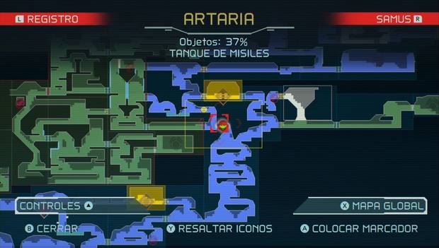 Metroid Dread - Tanques de misiles: ubicación del vigésimo primer tanque de misiles en Artaria, mapa
