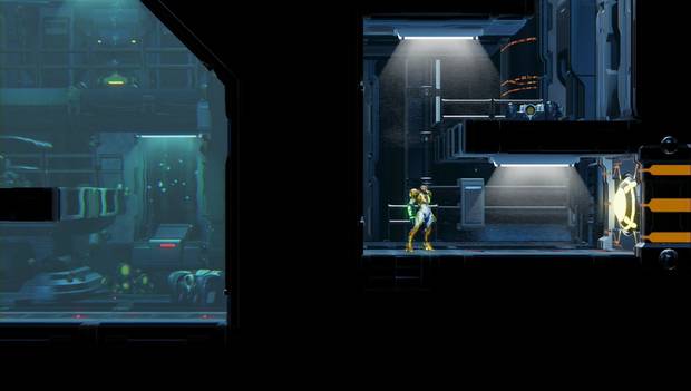 Metroid Dread - El Traje gravitatorio: puerta bajo el teleportador verde