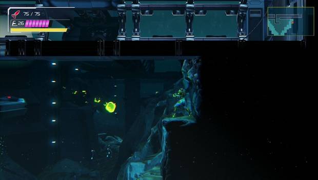 Metroid Dread - El Traje gravitatorio: punto desde el que saltar