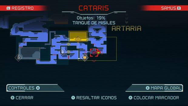 Metroid Dread - Tanques de misiles: ubicación del vigésimo segundo tanque de misiles en Cataris, mapa