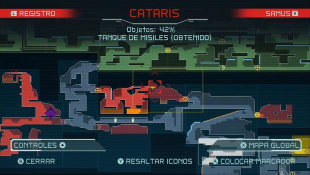 Metroid Dread - Tanques de misiles: ubicación del vigésimo cuarto tanque de misiles en Cataris, mapa