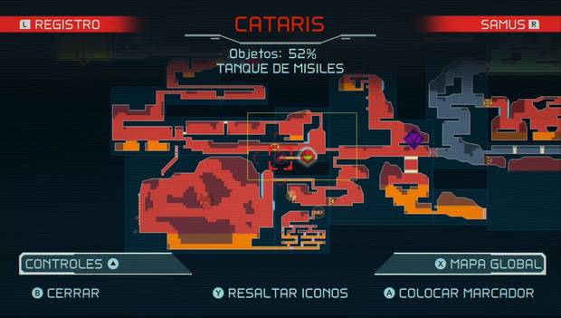 Metroid Dread - Tanques de misiles: ubicación del vigésimo sexto tanque de misiles en Cataris, mapa