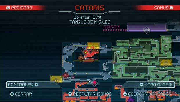 Metroid Dread - Tanques de misiles: ubicación del vigésimo séptimo tanque de misiles en Cataris, mapa