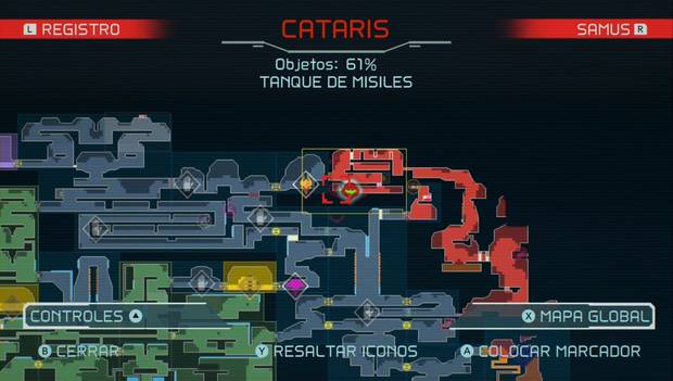 Metroid Dread - Tanques de misiles: ubicaicón del vigéismo octavio tanque de misiles en cataris, mapa