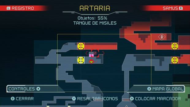 Metroid Dread - Tanques de misiles: ubicación del trigésimo tercer tanque de misiles en Artaria, mapa