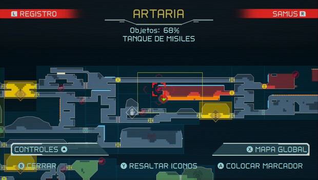 Metroid Dread - Tanques de misiles: ubicación del trigésimo séptimo tanque de misiles en Artaria, mapa