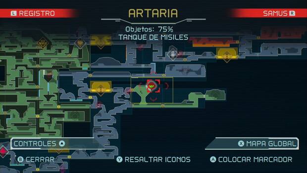Metroid Dread - Tanques de misiles: ubicacion del trigésimo noveno tanque de misiles en Artaria, mapa