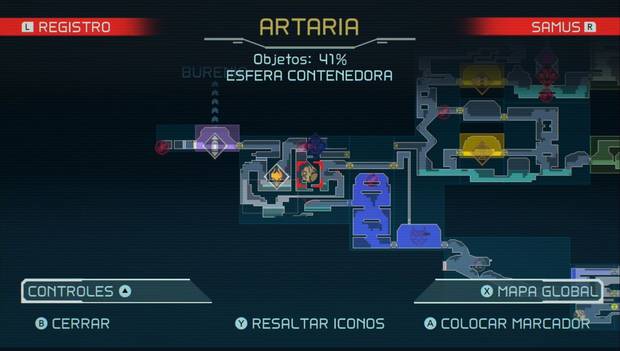 Metroid Dread - El Ataque espiral: ubicación de la esfera contenedora