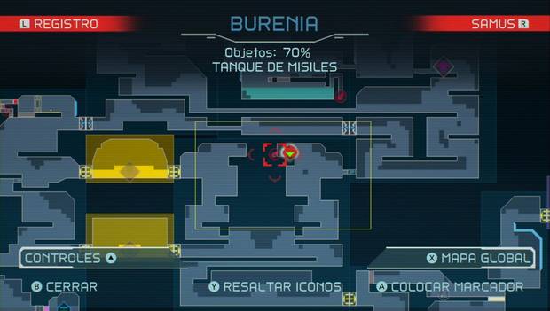Metroid Dread - Tanques de misiles: ubicación del tanque de misiles 47 en Burenia, mapa