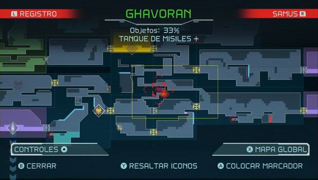 Metroid Dread - tanques de misiles: ubicación del tanque de misiles 50 en Ghavoran