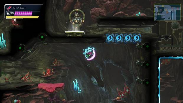 Metroid Dread - La Bomba en cruz: bloques eléctricos a romper