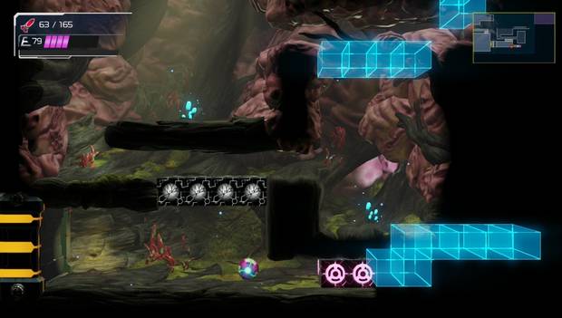 Metroid Dread - La Bomba en cruz: bloques rompibles