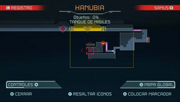 Metroid Dread - Tanques de misiles: ubicación del tanque misiles 52 en Hanubia, mapa