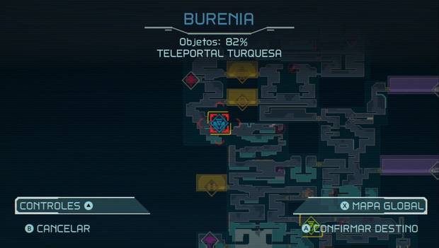 Metroid Dread - Conecta los teleportales: ubicación del teleportal turquesa
