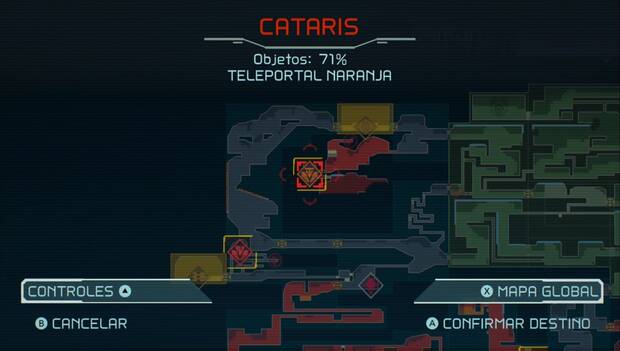 Metroid Dread - Conecta los teleportales: ubicación del teleportal naranja