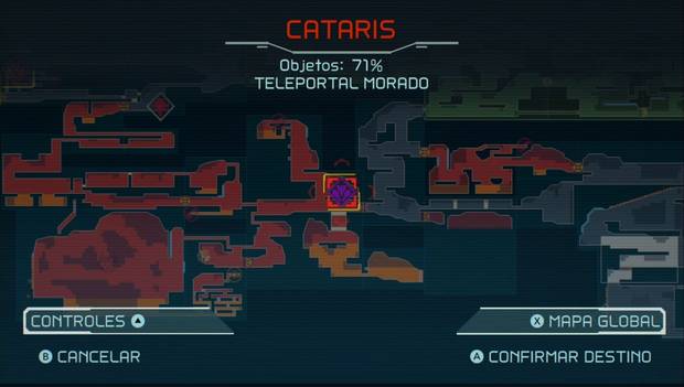 Metroid Dread - Conecta los teleportales: ubicación del teleportal morado