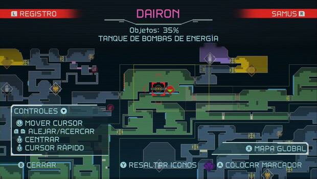 Metroid Dread - Tanques de bomba de energía: ubicación del sexto tanque de bomba de energía en Dairon, mapa