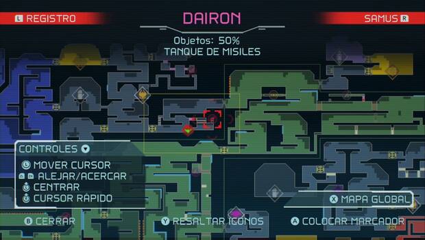 Metroid Dread - Tanques de misiles: ubicación del tanque de isiles 65 en Dairon, mapa