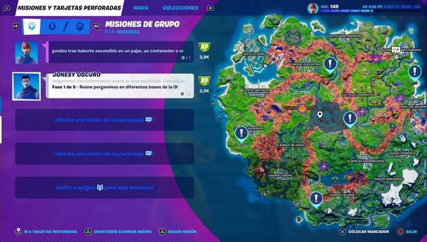 Fortnite - Misiones de Jonesy Oscuro: ubicación de las bases
