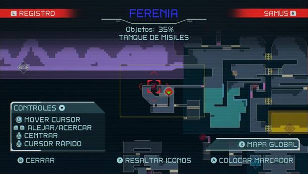 Metroid Dread - Tanques de misiles: ubicación del tanque de misiles 74 en Ferenia, mapa