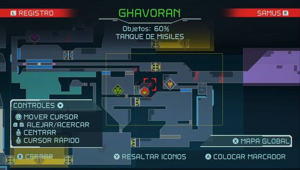 Metroid Dread - Tanques de misiles: ubicación del tanque de misiles 81 en Ghavoran, mapa